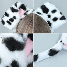 Load image into Gallery viewer, Cute Plush Ear Hairbands for Dalmatian Dogs Spa Headband Realistic Animal Ears Comic Convention Props Festival Party Accessory

