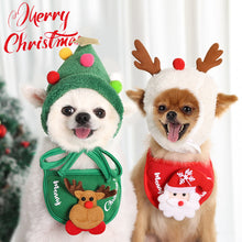 Load image into Gallery viewer, Cute Pet Christmas Cosplay Hat For Dogs Cats Clothes Costumes Santa Hat Scarf Dressing Up Christmas Party Costume Suit
