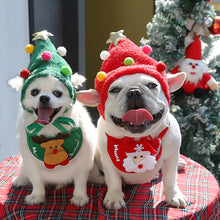 Load image into Gallery viewer, Cute Pet Christmas Cosplay Hat For Dogs Cats Clothes Costumes Santa Hat Scarf Dressing Up Christmas Party Costume Suit
