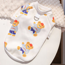 Load image into Gallery viewer, 7.5-45kg Fashion Bear Patttern Pet Dog Cat T-shirt Pure Cotton Dog Clothes for French Bulldog Mediun Large Dogs Soft Breathable
