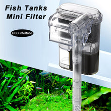 Load image into Gallery viewer, Aquarium Filter Mini Silent USB Waterfall Fish Tank Filter Adjustable Water Volume Wall Mounted USB Fish Tank Filtration Device
