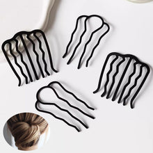 Load image into Gallery viewer, 2Pcs Black Metal Hair Fork Clip Hair Comb Hair Sticks Hair Accessories Hair Side Comb Bridal Veil Comb Retro Hair Styling Tool
