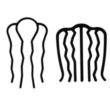 Load image into Gallery viewer, 2Pcs Black Metal Hair Fork Clip Hair Comb Hair Sticks Hair Accessories Hair Side Comb Bridal Veil Comb Retro Hair Styling Tool
