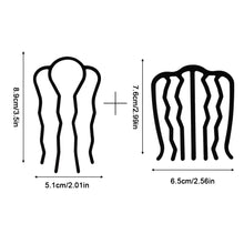 Load image into Gallery viewer, 2Pcs Black Metal Hair Fork Clip Hair Comb Hair Sticks Hair Accessories Hair Side Comb Bridal Veil Comb Retro Hair Styling Tool
