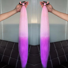 Load image into Gallery viewer, 2Pcs 28inch Straight Ponytail Wig With Elastic Hair Tie Colorful Braiding Ponytail Hair Extensions Boxing Braid Hair Accessories
