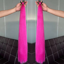 Load image into Gallery viewer, 2Pcs 28inch Straight Ponytail Wig With Elastic Hair Tie Colorful Braiding Ponytail Hair Extensions Boxing Braid Hair Accessories

