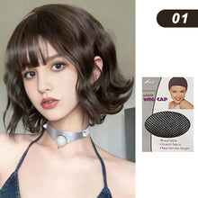 Load image into Gallery viewer, Black Short Curly Hair Wig for Women High Temperature Fiber Synthetic Natural Big Wave Fashion Ladies Wig
