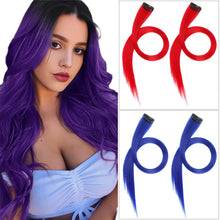 Load image into Gallery viewer, 6Pcs/pack Colorful Long Straight Hair Pieces Synthetic Clip-in Hair Extensions Synthetic High Temperature Fiber Wig for Daily Use Party
