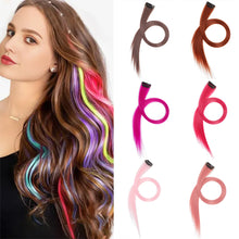 Load image into Gallery viewer, 6Pcs/pack Colorful Long Straight Hair Pieces Synthetic Clip-in Hair Extensions Synthetic High Temperature Fiber Wig for Daily Use Party
