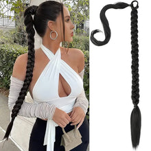 Load image into Gallery viewer, 22-32Inch Synthetic Braided Ponytail Wig With Elastic Rubber Band Fake Ponytail Hair Extension Wrapped Around Hair Accessories
