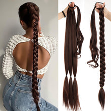 Load image into Gallery viewer, 22-32Inch Synthetic Braided Ponytail Wig With Elastic Rubber Band Fake Ponytail Hair Extension Wrapped Around Hair Accessories
