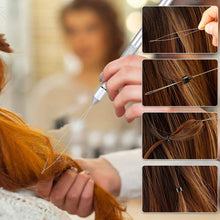 Load image into Gallery viewer, 3-in-1 Alloy Hook Needle Wig Making Tools Hair Extension Tools For Lace Wig Making Micro Ring Hair Crochet Needles 3 Hook + 1 Loop
