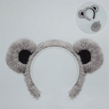 Load image into Gallery viewer, Archi Handwork Adorable Bear Fluffy Ears Headband Headwear Plush Curly Tail Fursuit Orc Cosplay Performance Props
