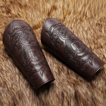 Load image into Gallery viewer, 1 Pcs Medieval Gothic Armor Gloves Wide Cuffs Bracers Armor Arm Warmers Renaissance Pirate Knights PU Leather Lace-up Wristband
