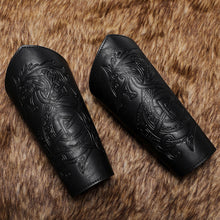 Load image into Gallery viewer, 1 Pcs Medieval Gothic Armor Gloves Wide Cuffs Bracers Armor Arm Warmers Renaissance Pirate Knights PU Leather Lace-up Wristband
