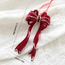 Load image into Gallery viewer, Flannel Surface Red Bow Christmas Tree Decoration 3D Plastic Ornament Fake Snow Winter Decorations for Home 2026 New Year
