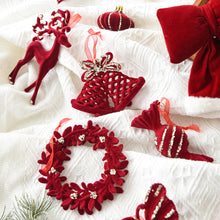 Load image into Gallery viewer, Flannel Surface Red Bow Christmas Tree Decoration 3D Plastic Ornament Fake Snow Winter Decorations for Home 2026 New Year
