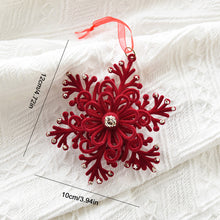 Load image into Gallery viewer, Flannel Surface Red Bow Christmas Tree Decoration 3D Plastic Ornament Fake Snow Winter Decorations for Home 2026 New Year
