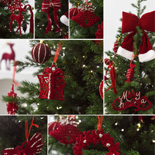 Load image into Gallery viewer, Flannel Surface Red Bow Christmas Tree Decoration 3D Plastic Ornament Fake Snow Winter Decorations for Home 2026 New Year

