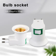 Load image into Gallery viewer, E27 Light Lamp Bulbs Socket Base Holder with Switch EU/US Plug Adapter ON/OFF Standard Screw-in Socket Outlet Converter
