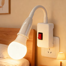 Load image into Gallery viewer, E27 Direct Plug in Swivel Head E27 Socket Bulb Holder with Switch EU/US/UK Plug LED Table Lamp Stainless Steel Hose Steering Lever
