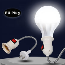 Load image into Gallery viewer, E27 Direct Plug in Swivel Head E27 Socket Bulb Holder with Switch EU/US/UK Plug LED Table Lamp Stainless Steel Hose Steering Lever
