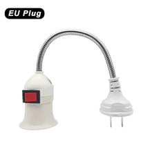 Load image into Gallery viewer, E27 Direct Plug in Swivel Head E27 Socket Bulb Holder with Switch EU/US/UK Plug LED Table Lamp Stainless Steel Hose Steering Lever
