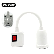 Load image into Gallery viewer, E27 Direct Plug in Swivel Head E27 Socket Bulb Holder with Switch EU/US/UK Plug LED Table Lamp Stainless Steel Hose Steering Lever

