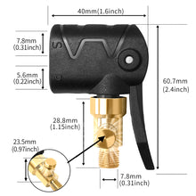 Load image into Gallery viewer, Multi-function Car Tire Air Chuck Inflator Pump Valve Connector Car Tyre Wheel Valve Brass Clip-on Adapter for Inflatable Pump
