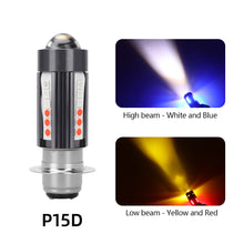 Load image into Gallery viewer, Motorcycle Headlight LED H4 H6 BA20D P15D H4 Four Colors Headlight Projector Lens Bulb Motor Driving Lights DRL Front Lamp
