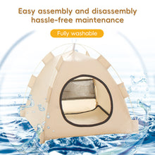 Load image into Gallery viewer, Oxford Fabric Pet Tent Foldable 4 Seasons Privacy Cat Bed Pet Cave Pet House Cozy Puppy/Kitty House Travel Pet Shelter
