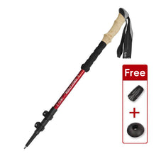 Load image into Gallery viewer, 62-135CM 3-Section Telescopic Aluminum Alloy Trekking Pole EVA Imitation Cork Handle Ultra-Light Hiking Stick
