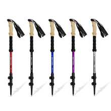 Load image into Gallery viewer, 62-135CM 3-Section Telescopic Aluminum Alloy Trekking Pole EVA Imitation Cork Handle Ultra-Light Hiking Stick
