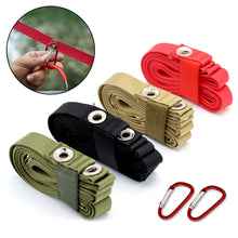 Load image into Gallery viewer, 315*2CM Outdoor Camping Tarp Extension Belt with Carabiner Multifunctional Adjustable Hanging Rope
