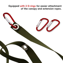 Load image into Gallery viewer, 315*2CM Outdoor Camping Tarp Extension Belt with Carabiner Multifunctional Adjustable Hanging Rope
