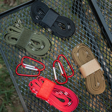 Load image into Gallery viewer, 315*2CM Outdoor Camping Tarp Extension Belt with Carabiner Multifunctional Adjustable Hanging Rope
