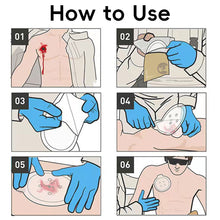 Load image into Gallery viewer, 1PC 4-Hole Chest Seal Hydrogel Chest Trauma Dressing for Wilderness First Aid and Emergency Protection
