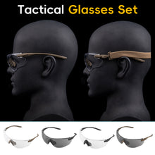 Load image into Gallery viewer, Outdoor Tactical Glasses Set Compatible with Helmet Mask Hat Sports Glasses for Cycling Hiking Running
