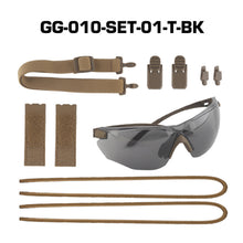 Load image into Gallery viewer, Outdoor Tactical Glasses Set Compatible with Helmet Mask Hat Sports Glasses for Cycling Hiking Running
