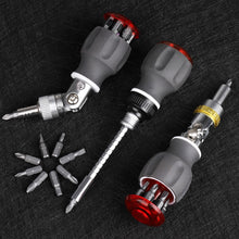 Load image into Gallery viewer, 8-in-1 Multifunctional Ratchet Screwdriver 360° Multi-Angle Retractable Hidden Design Portable Screwdriver Set

