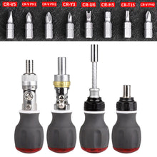 Load image into Gallery viewer, 8-in-1 Multifunctional Ratchet Screwdriver 360° Multi-Angle Retractable Hidden Design Portable Screwdriver Set
