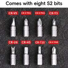 Load image into Gallery viewer, 8-in-1 Multifunctional Ratchet Screwdriver 360° Multi-Angle Retractable Hidden Design Portable Screwdriver Set
