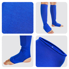Load image into Gallery viewer, Professional Boxing Karate Leg Guards Integrated Foot Instep Shin Protection Design Knitted Leg Wear with Sponge Padding Sports Protective Gear
