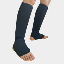 Load image into Gallery viewer, Professional Boxing Karate Leg Guards Integrated Foot Instep Shin Protection Design Knitted Leg Wear with Sponge Padding Sports Protective Gear
