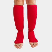 Load image into Gallery viewer, Professional Boxing Karate Leg Guards Integrated Foot Instep Shin Protection Design Knitted Leg Wear with Sponge Padding Sports Protective Gear
