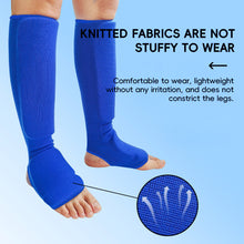 Load image into Gallery viewer, Professional Boxing Karate Leg Guards Integrated Foot Instep Shin Protection Design Knitted Leg Wear with Sponge Padding Sports Protective Gear
