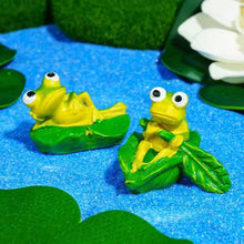 Load image into Gallery viewer, Lotus Frog Boat Ornament Sunken Landscape Frog Sculpture Cute Frog &amp; Boat Aquarium Decor Novelty Aquarium Ornament for Home
