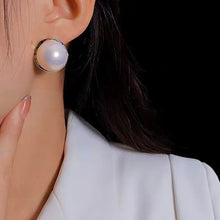 Load image into Gallery viewer, Fashionable Large Pearl Stud Earrings Alloy Ear Stud Jewelry Accessory French Retro Earrings For Women Party Gift
