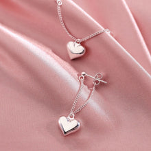 Load image into Gallery viewer, Heart Shaped Geometric Fashionable Earrings Long Chain Stud Earrings Silver Earrings Jewelry Accessory Gifts For Women
