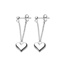 Load image into Gallery viewer, Heart Shaped Geometric Fashionable Earrings Long Chain Stud Earrings Silver Earrings Jewelry Accessory Gifts For Women
